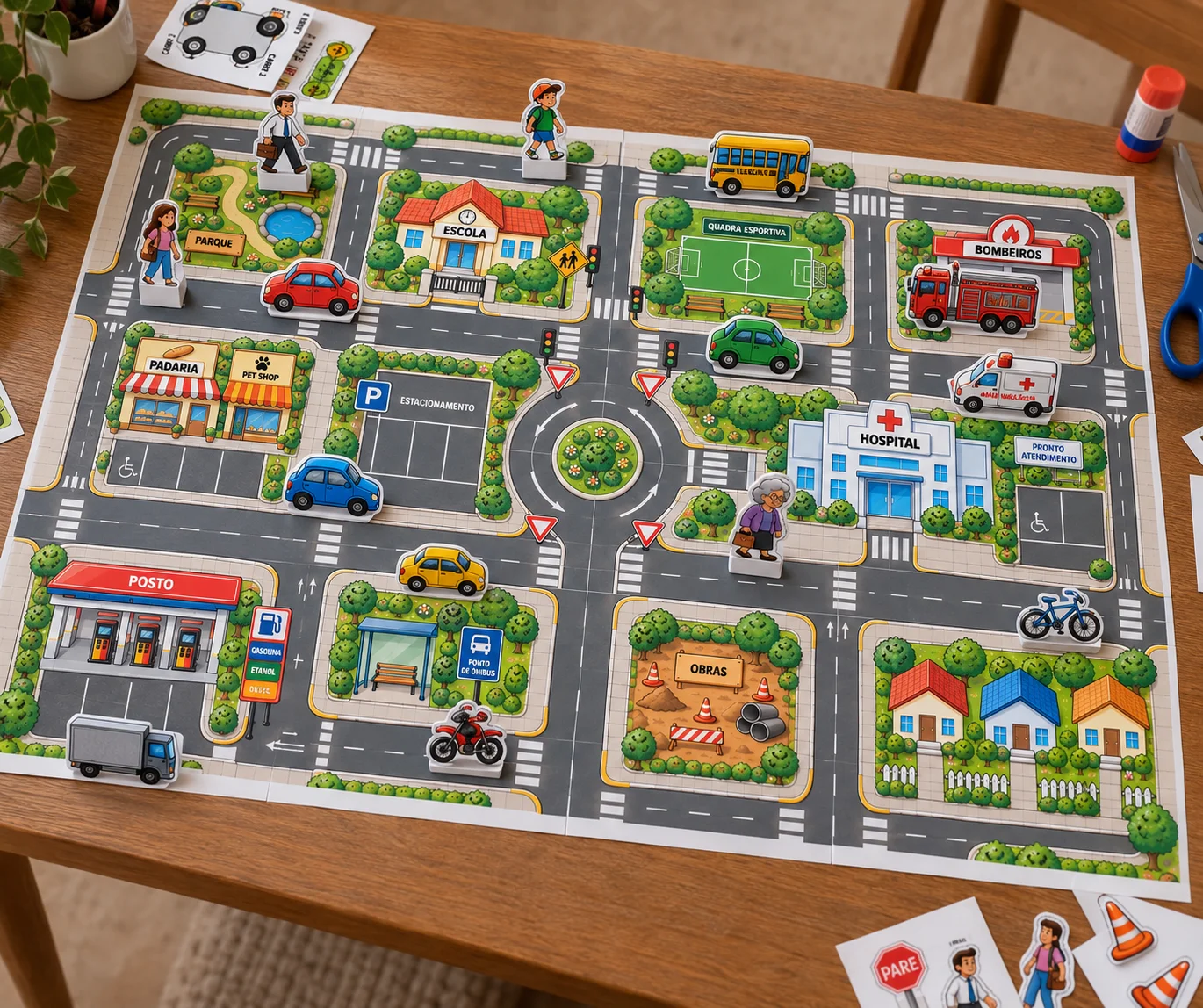 Atividade Dia do Trânsito: Uma Cidade para Montar e Aprender! — amostra 5: Mapa para aprender sobre o trânsito: cidade,… Atividade Dia do Trânsito: Uma Cidade para Montar e Aprender! — amostra 5: Mapa para aprender sobre o trânsito: cidade,…