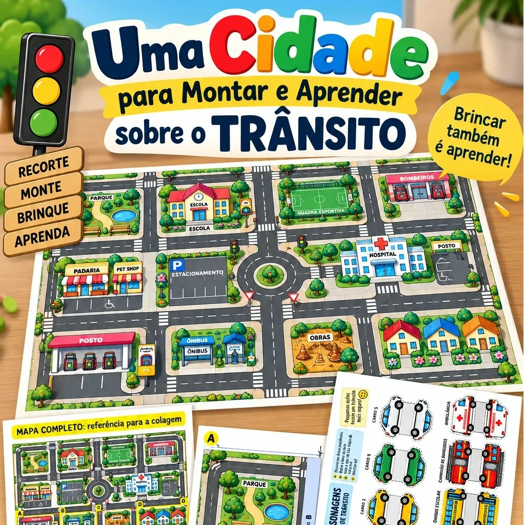 Atividade Dia do Trânsito: Uma Cidade para Montar e Aprender! — capa do material
