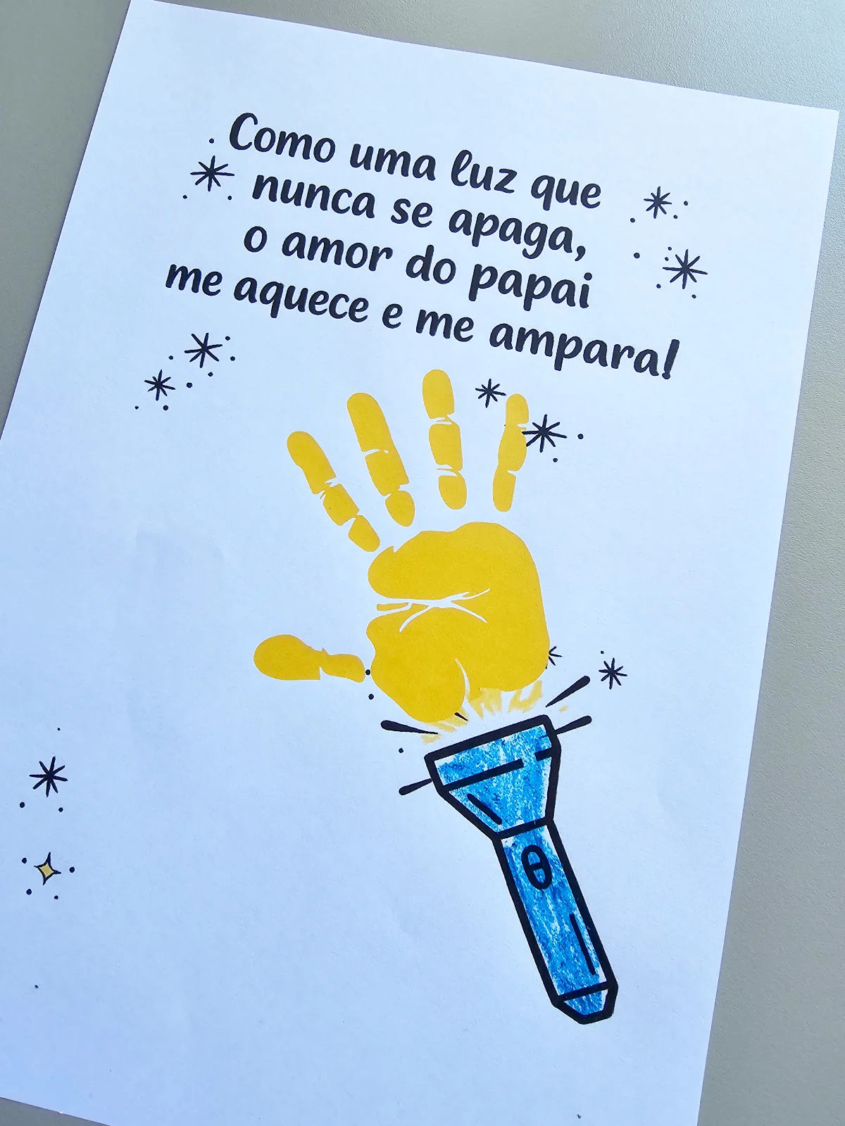 Atividade Dia dos Pais - Lanterna com Carimbo da Mãozinha — Alfabetização para Educação Infantil: Crie uma homenagem…