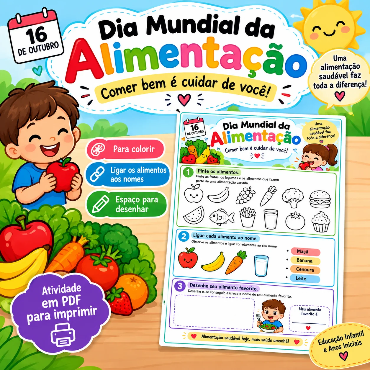 Atividade Dia Mundial da Alimentação – PDF — capa do material