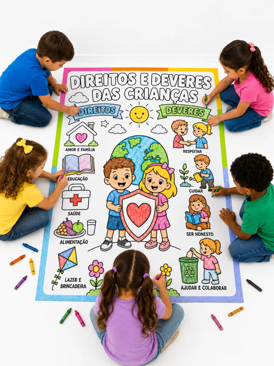Atividade Direitos e Deveres das Crianças – Cartaz Colaborativo — Atividades para Educação Infantil: Cartaz colaborativo…