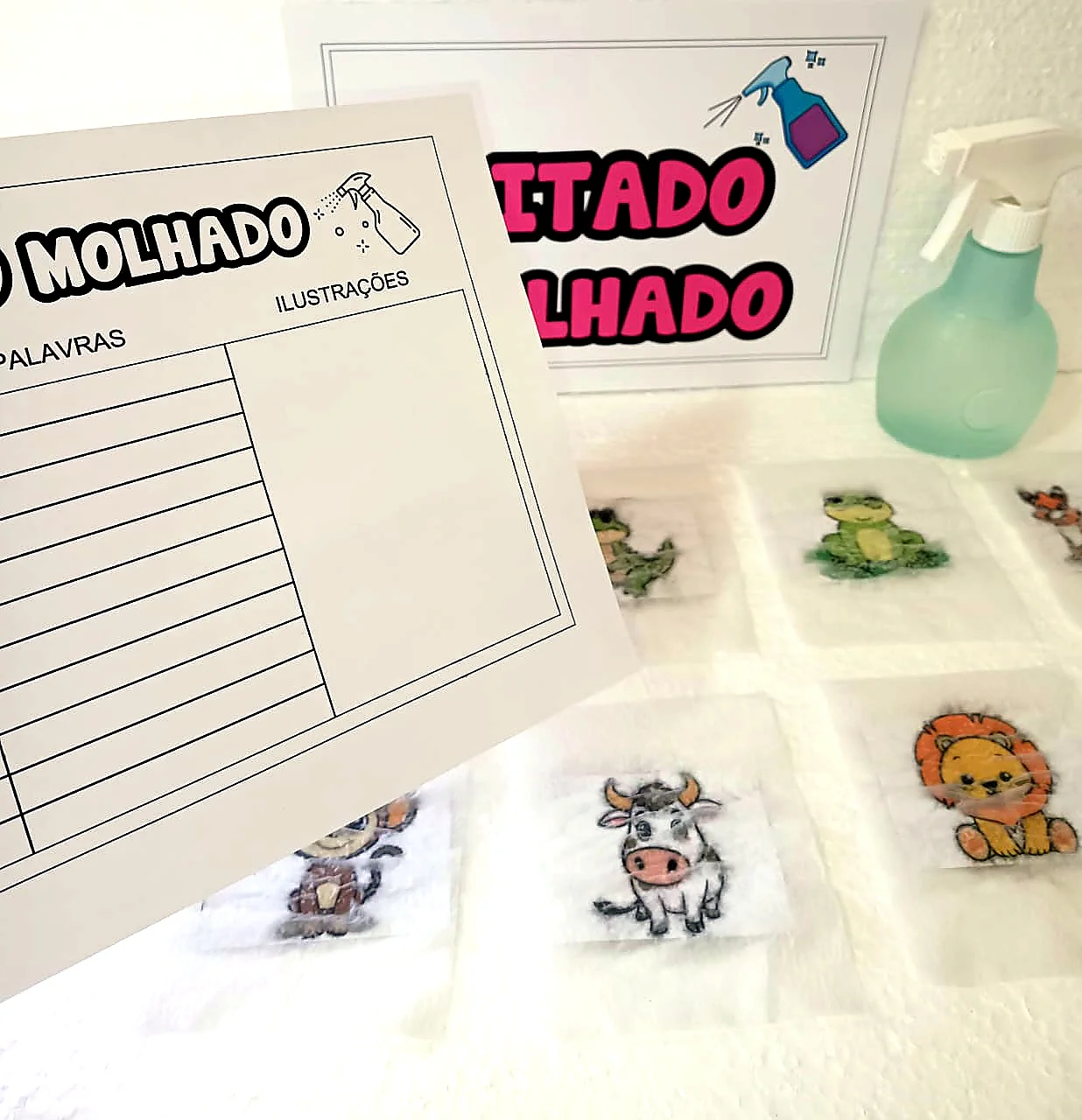 Atividade Ditado Molhado com Borrifador de Água para Alfabetização — amostra 1: Ditado Molhado para alfabetização com…