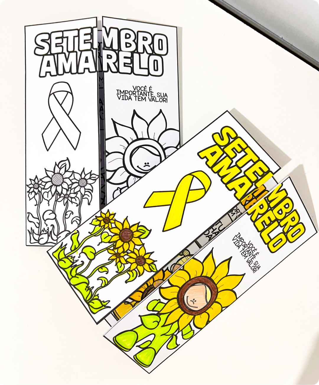 Atividade dobrável de Setembro Amarelo para imprimir — amostra 2: Como conduzir a atividade com a turma