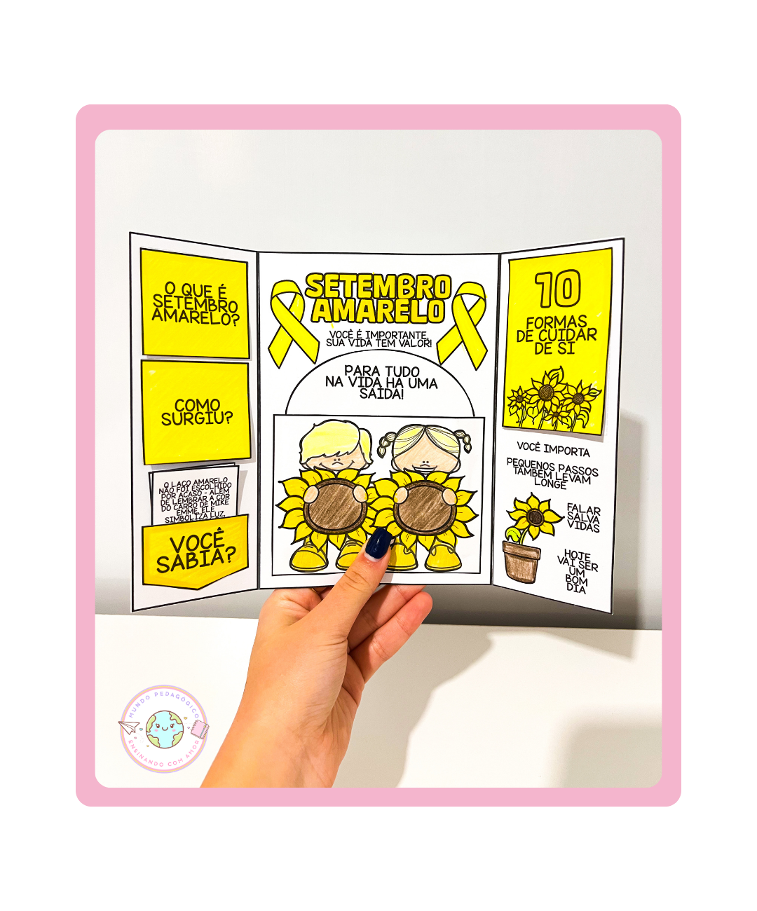 Atividade dobrável de Setembro Amarelo para imprimir — Atividades para Todas as séries: Leve o Setembro Amarelo para a sala…
