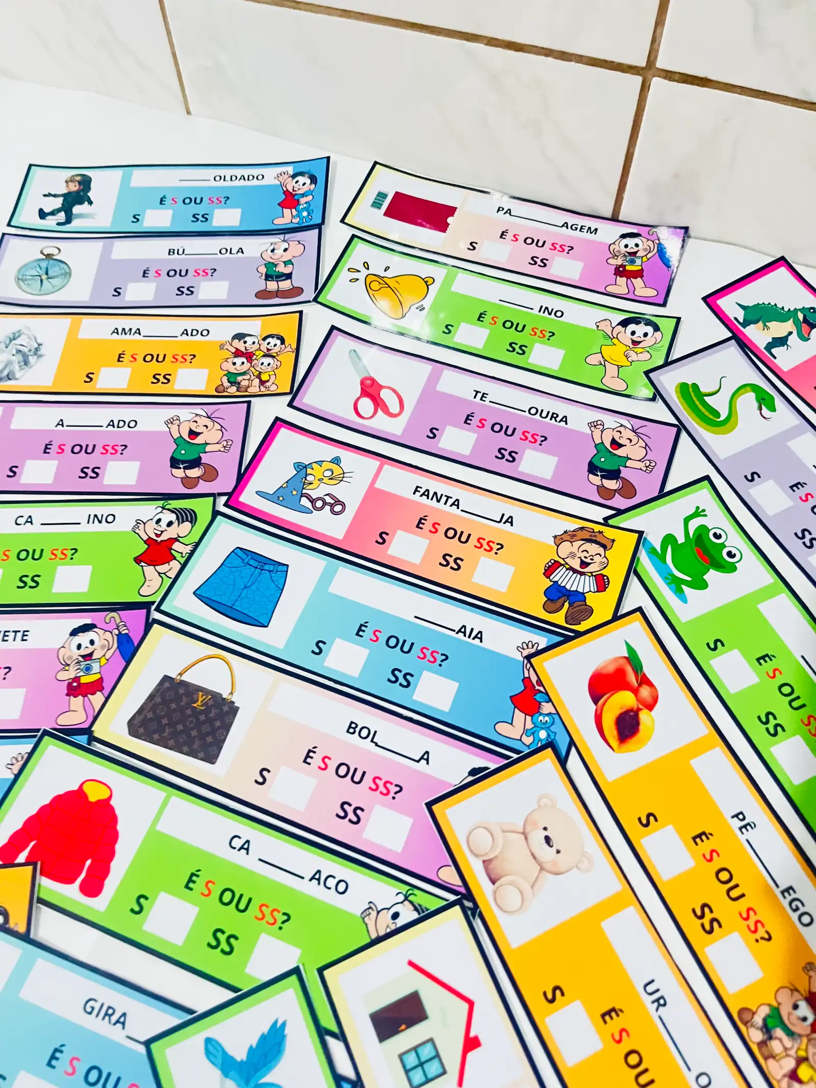 ATIVIDADE: ESCREVE COM "S" OU "SS" - ALFABETIZAÇÃO ORTOGRAFIA — amostra 3: Com o material “Escreve com S ou SS