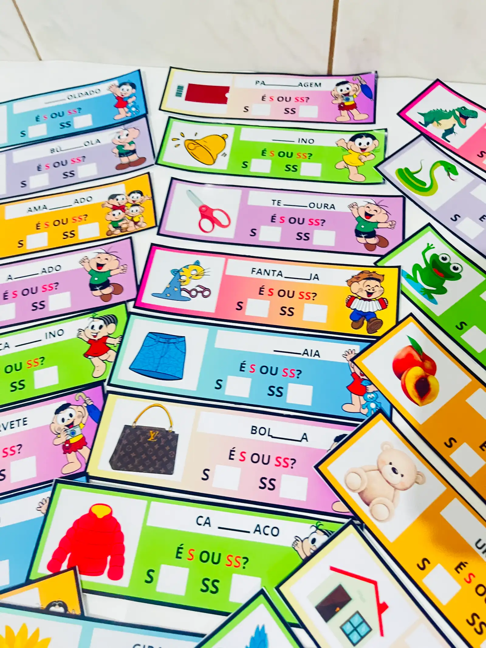 ATIVIDADE: ESCREVE COM "S" OU "SS" - ALFABETIZAÇÃO ORTOGRAFIA — amostra 4: Com o material “Escreve com S ou SS