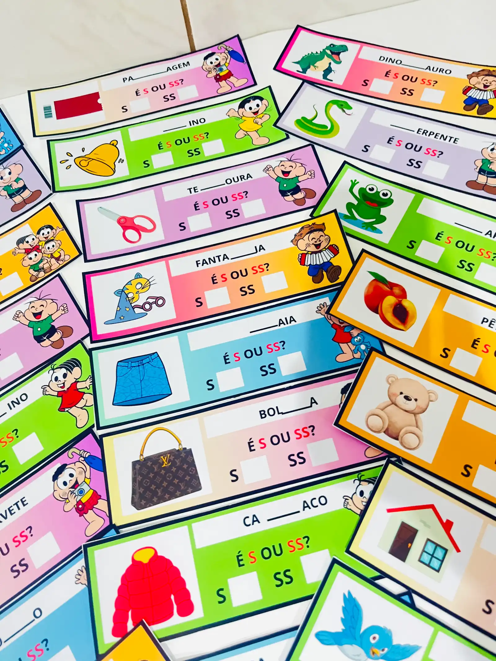ATIVIDADE: ESCREVE COM "S" OU "SS" - ALFABETIZAÇÃO ORTOGRAFIA — amostra 5: Com o material “Escreve com S ou SS
