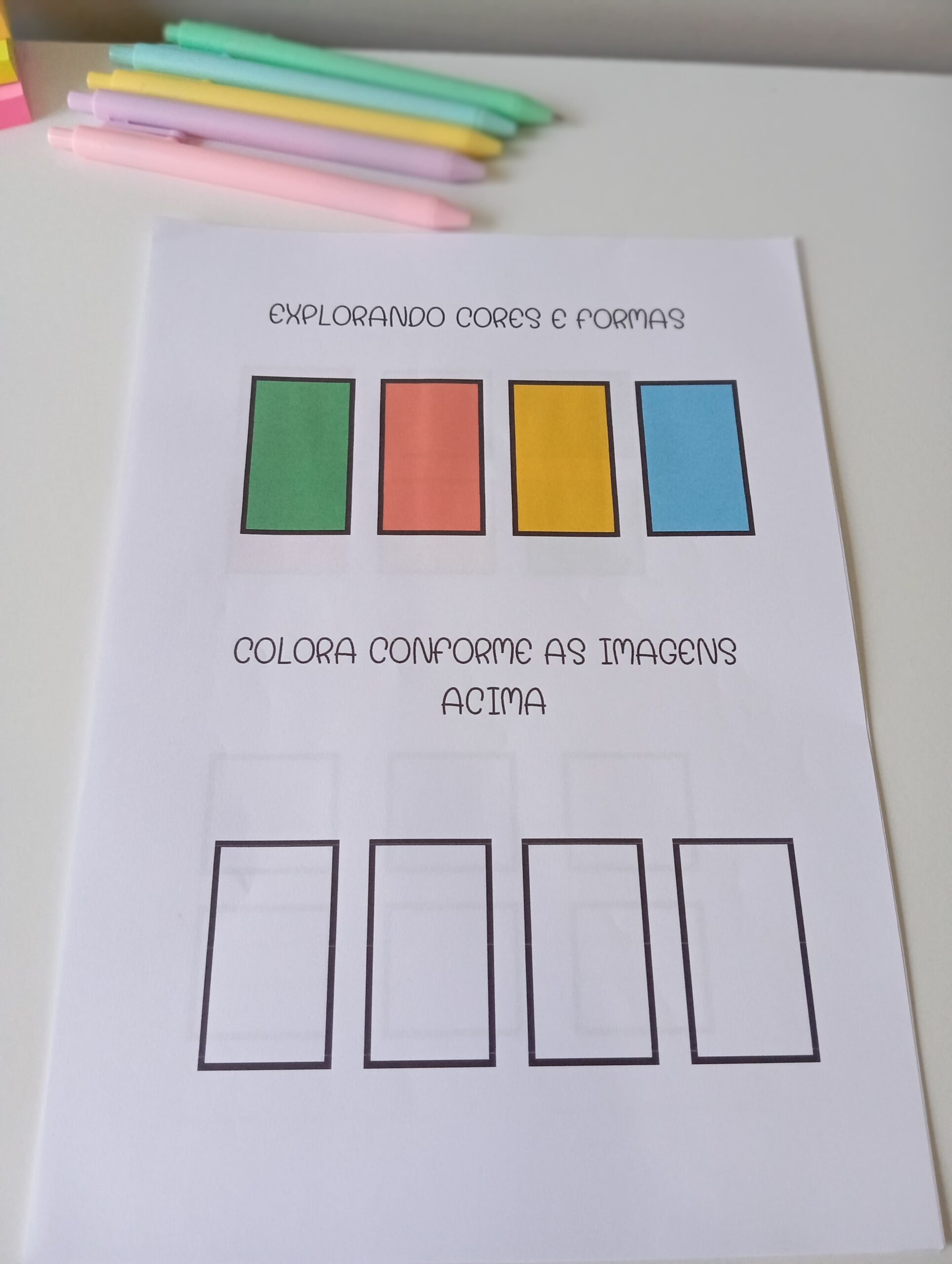 Atividade explorando cores e formas | Educação Infantil e Anos Iniciais — amostra 1: O que vem no material Atividade explorando cores e formas | Educação Infantil e Anos Iniciais — amostra 1: O que vem no material