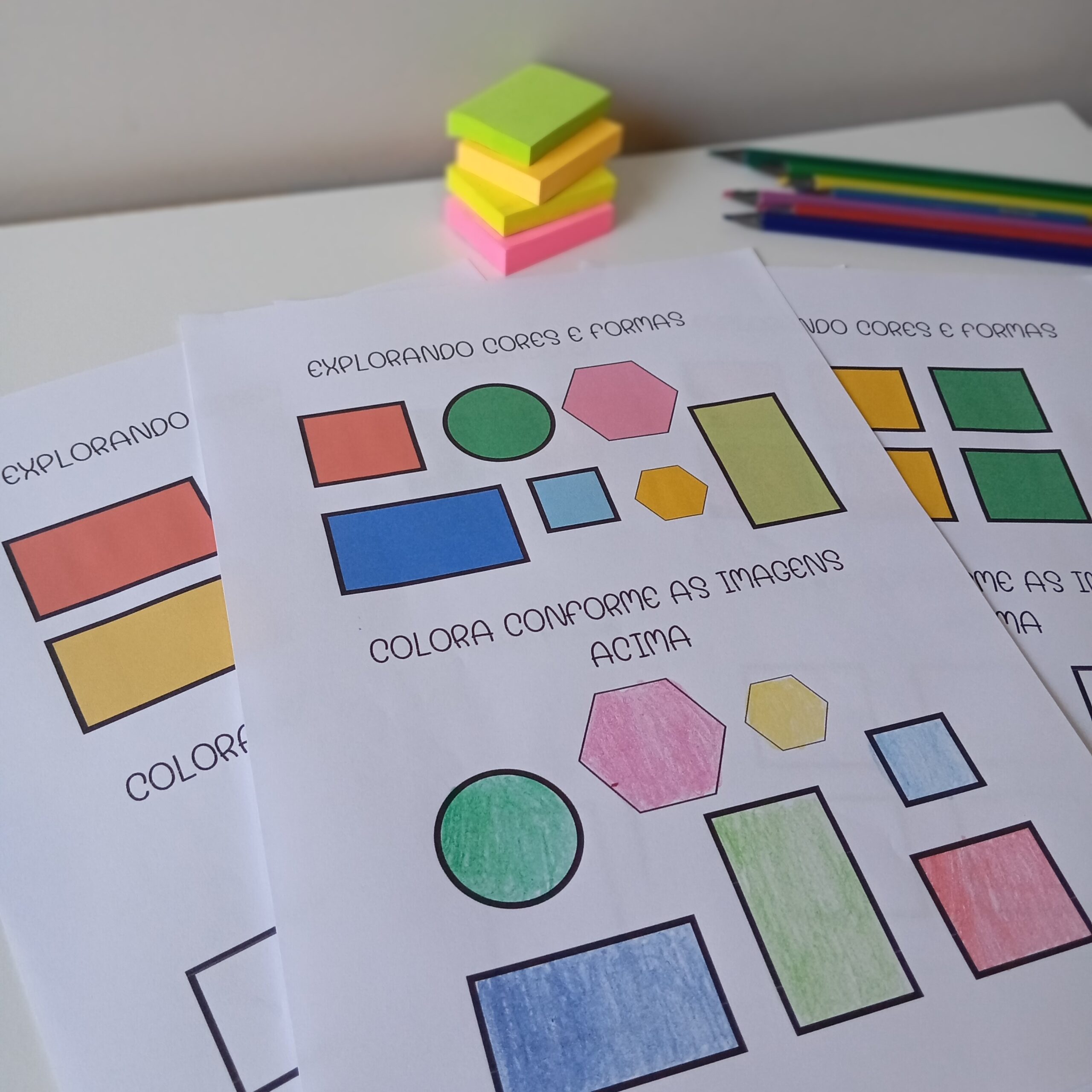 Atividade: explorando cores e formas – PDF para Imprimir | Educação Infantil e Anos Iniciais — Atividades para Educação…