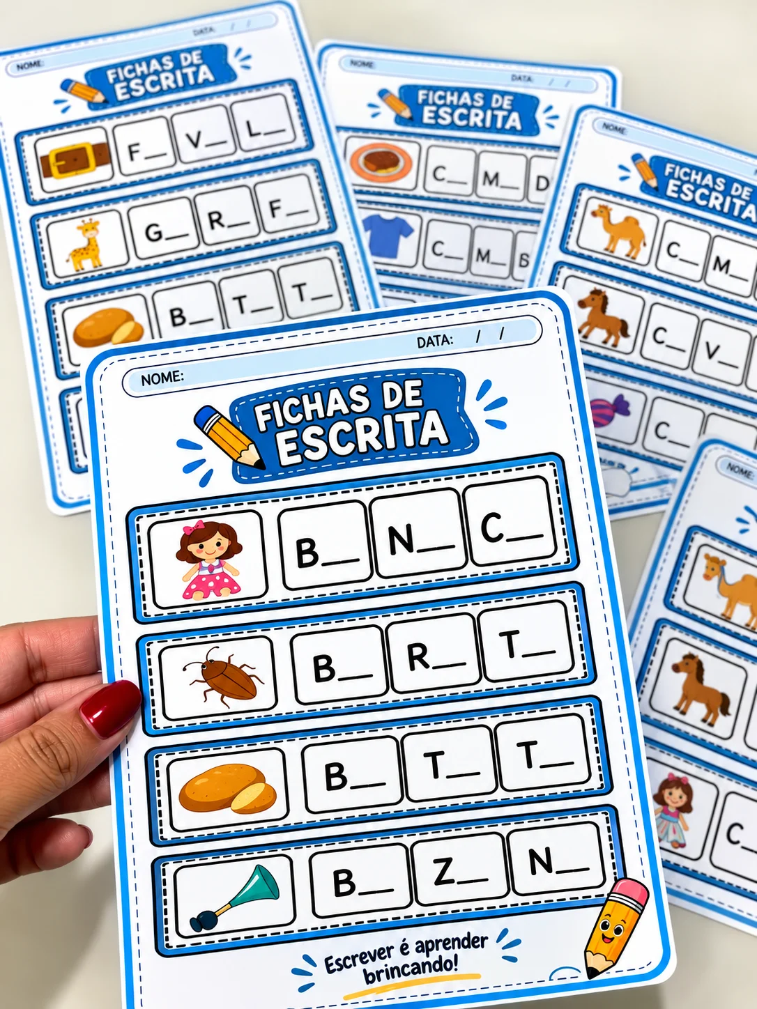 ATIVIDADE FICHA DE ESCRITA 70 PÁGINAS - ENSINO FUNDAMENTAL — Alfabetização para Todas as séries: Descubra o poder das…