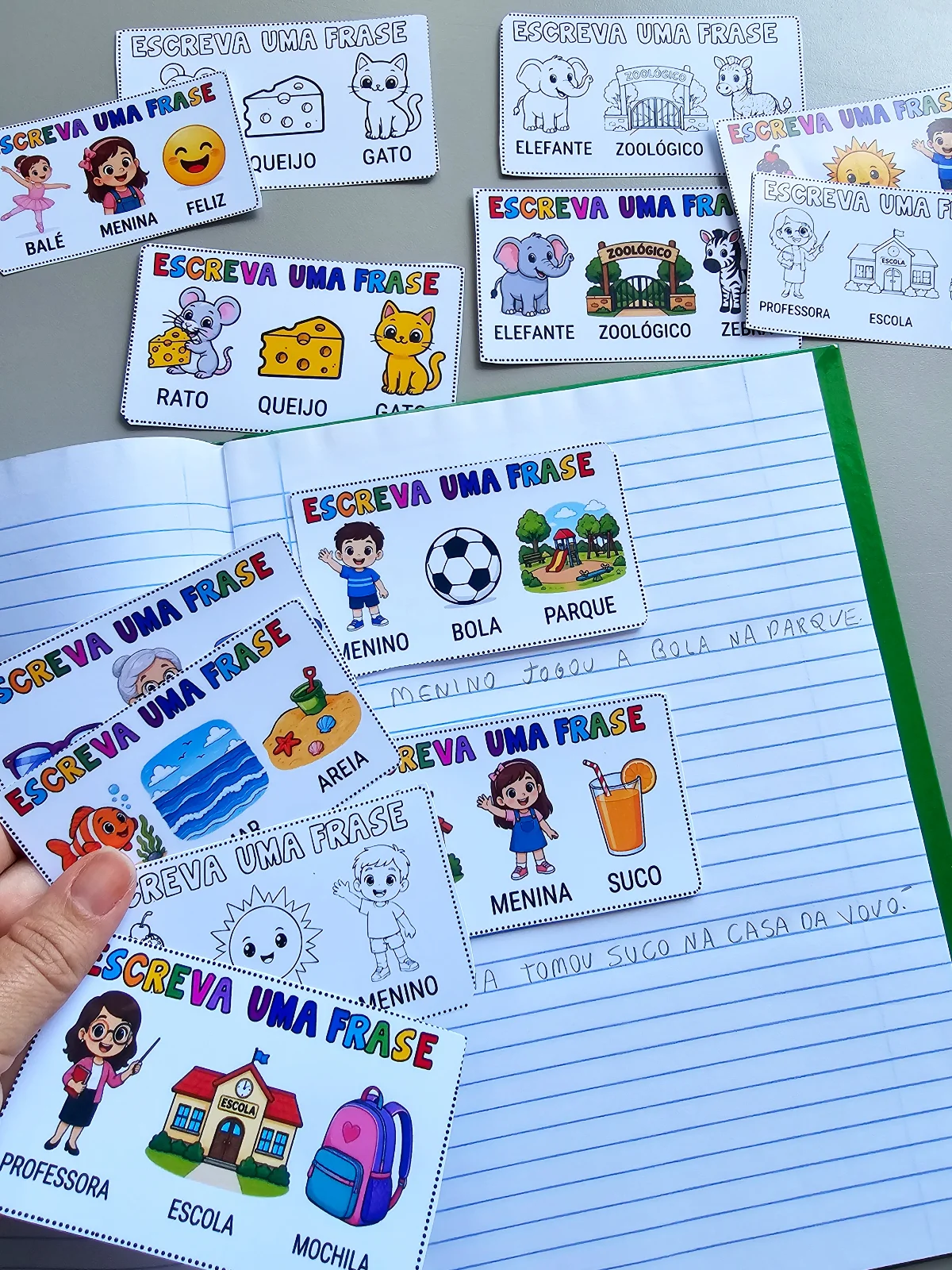 Atividade forme frases - Alfabetização – PDF para Imprimir — Alfabetização para Educação Infantil: Desenvolva a autonomia…