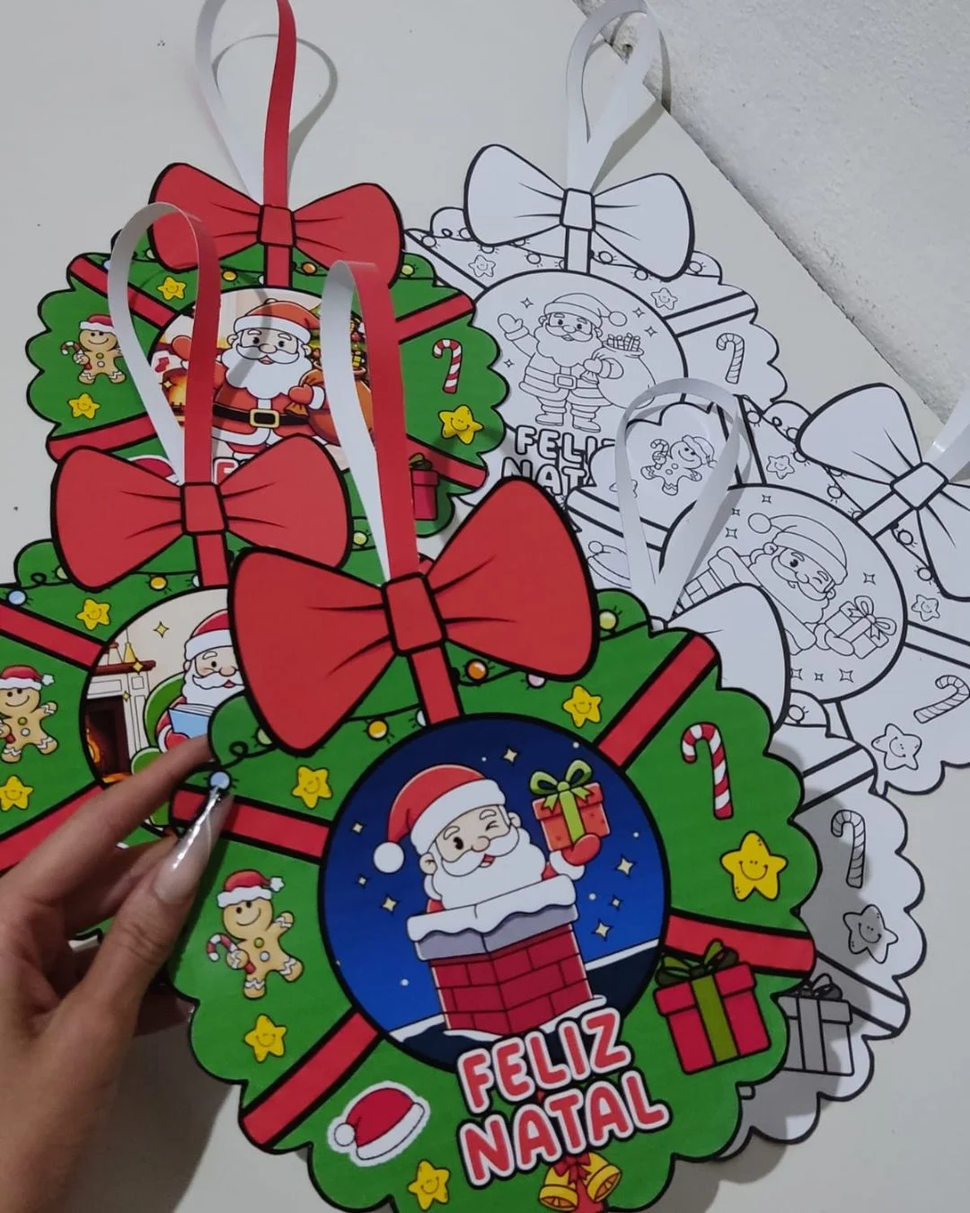 ATIVIDADE GUIRLANDAS DE NATAL - ARQUIVO EM PDF — amostra 2: Uma lembrancinha natalina encantadora para decorar a sala e…