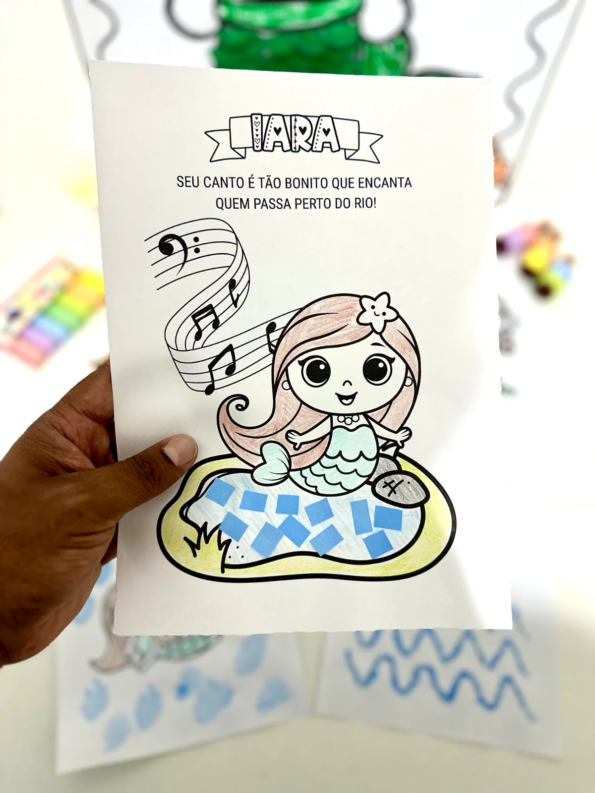 Atividade Iara - Folclore – PDF para Imprimir — amostra 4: Kit de Cartaz colaborativo e atividades de Artes tema Iara-…