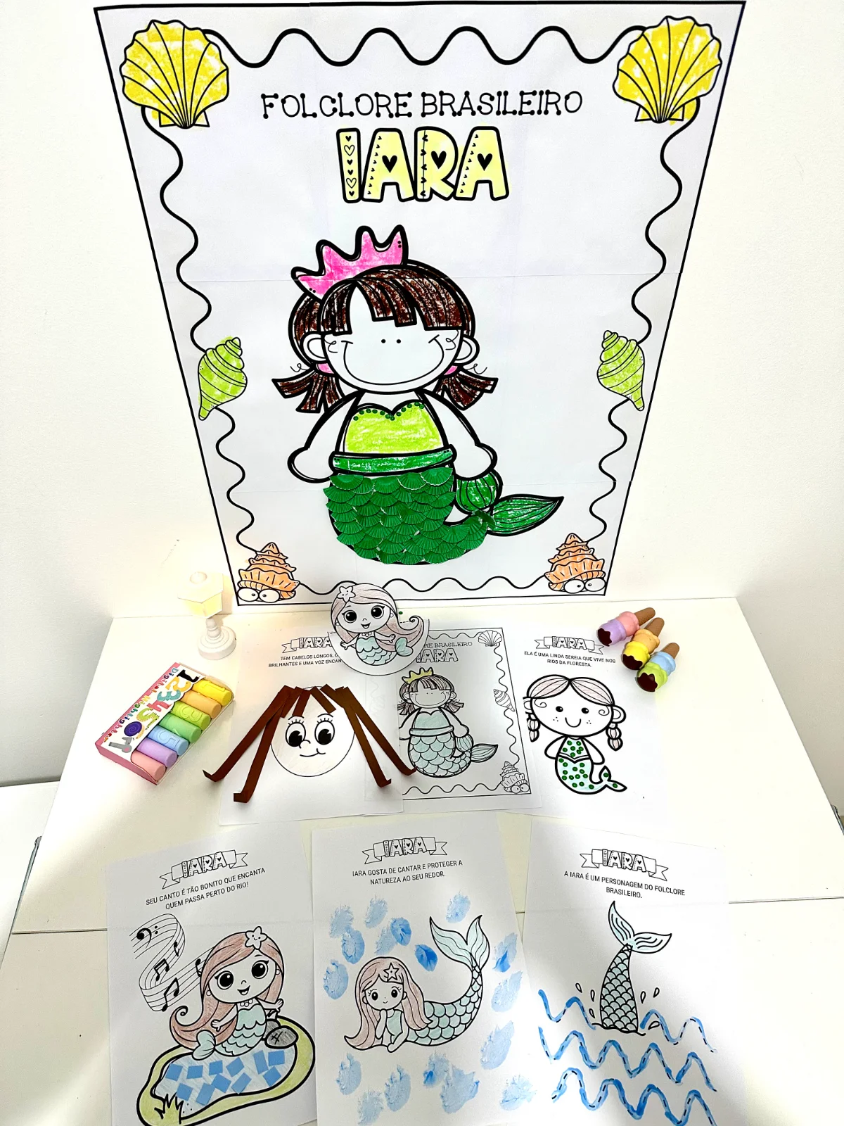 Atividade Iara - Folclore – PDF para Imprimir — amostra 5: Kit de Cartaz colaborativo e atividades de Artes tema Iara-…