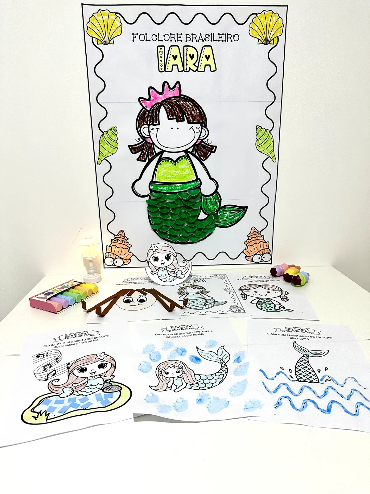 Atividade Iara - Folclore – PDF para Imprimir — amostra 6: Kit de Cartaz colaborativo e atividades de Artes tema Iara-…