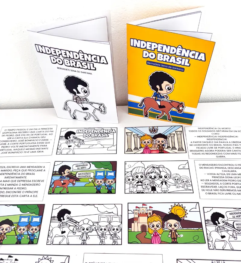 Atividade Independência do Brasil: livrinho para alfabetização — amostra 1: Atividade Independência do Brasil para ler,…