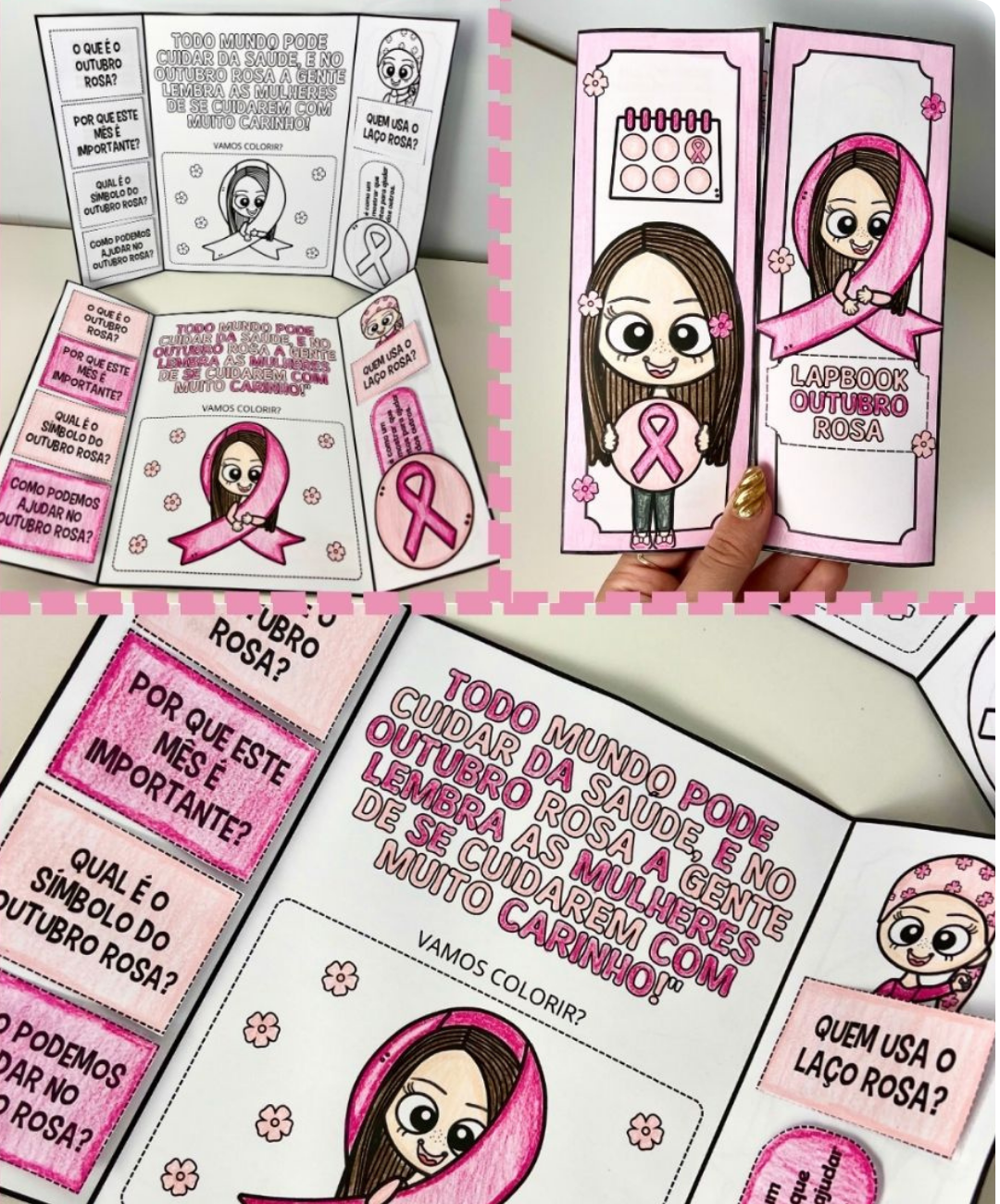 Atividade interativa de Outubro Rosa para imprimir — amostra 4: Para quais turmas é indicado