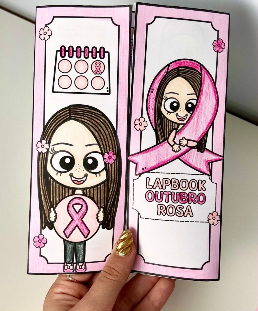 Atividade interativa de Outubro Rosa para imprimir — amostra 5: Leve o Outubro Rosa para a sala com um lapbook em PDF para…