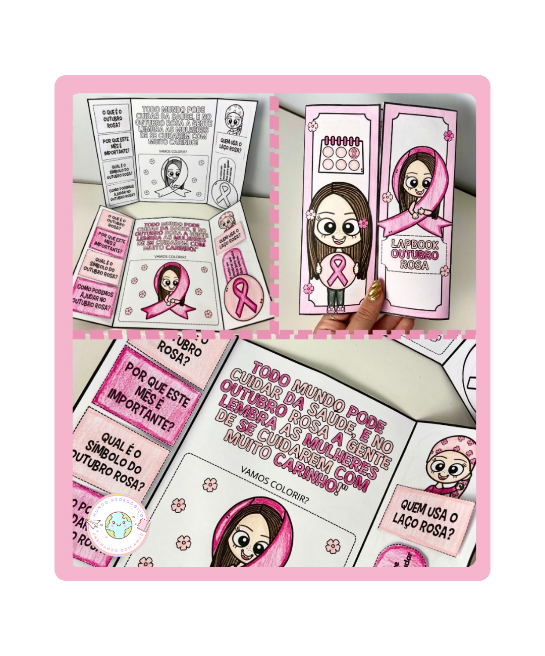 Atividade interativa de Outubro Rosa para imprimir — capa do material
