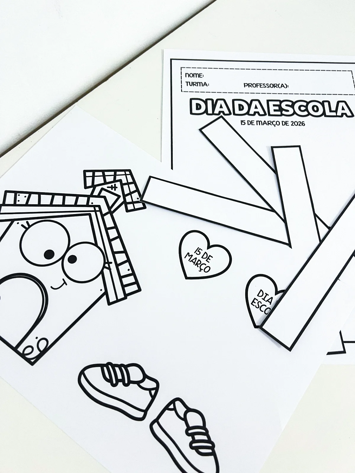Atividade Interativa Escola Articulada | Dia da Escola para Colorir e Montar PDF — amostra 2: A Atividade Interativa Escola…