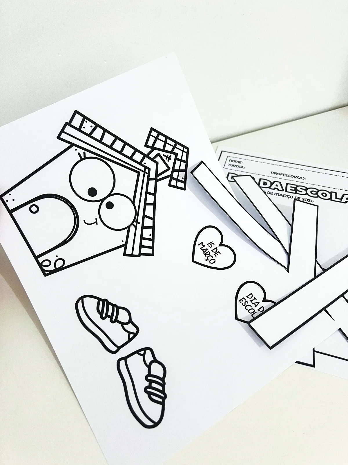 Atividade Interativa Escola Articulada | Dia da Escola para Colorir e Montar PDF — amostra 3: A Atividade Interativa Escola…