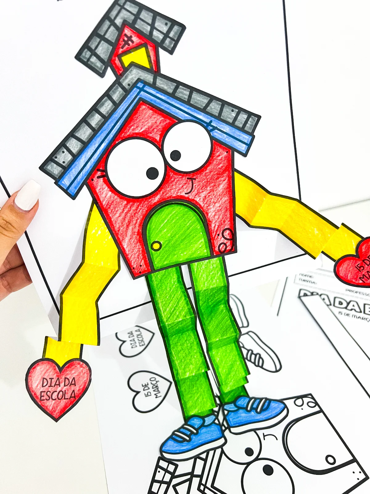 Atividade Interativa Escola Articulada | Dia da Escola para Colorir e Montar PDF — Datas comemorativas para Educação…