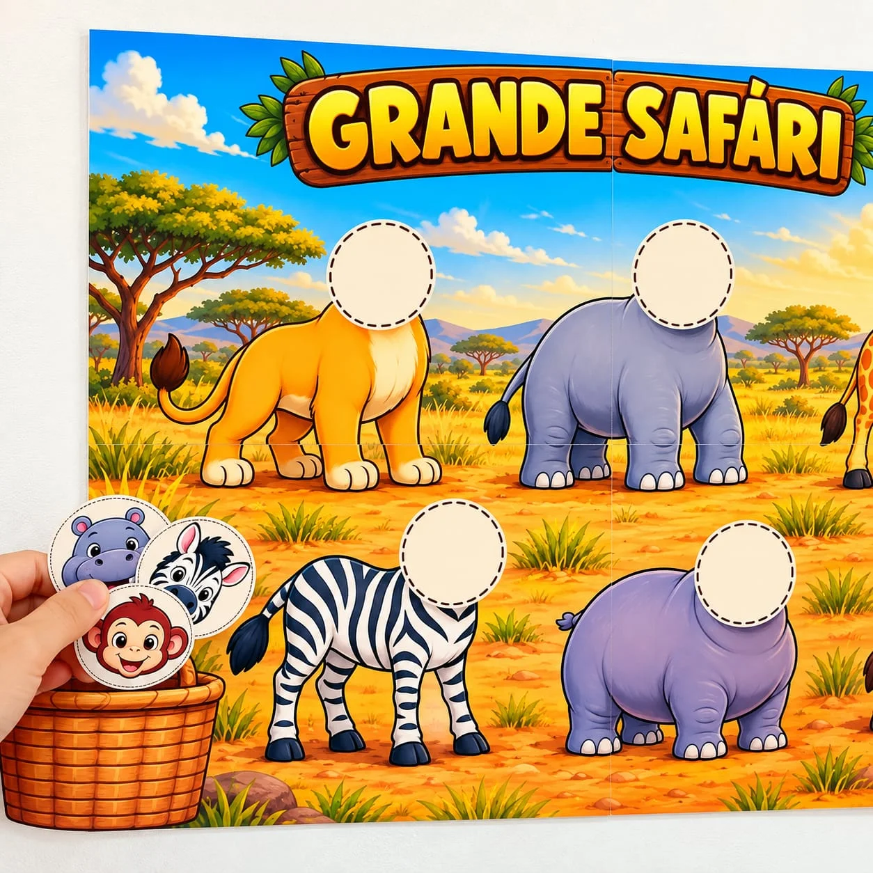 Atividade Interativa Grande Safári – Atividade Interativa com Animais — amostra 2: 🎨 O MATERIAL INCLUI