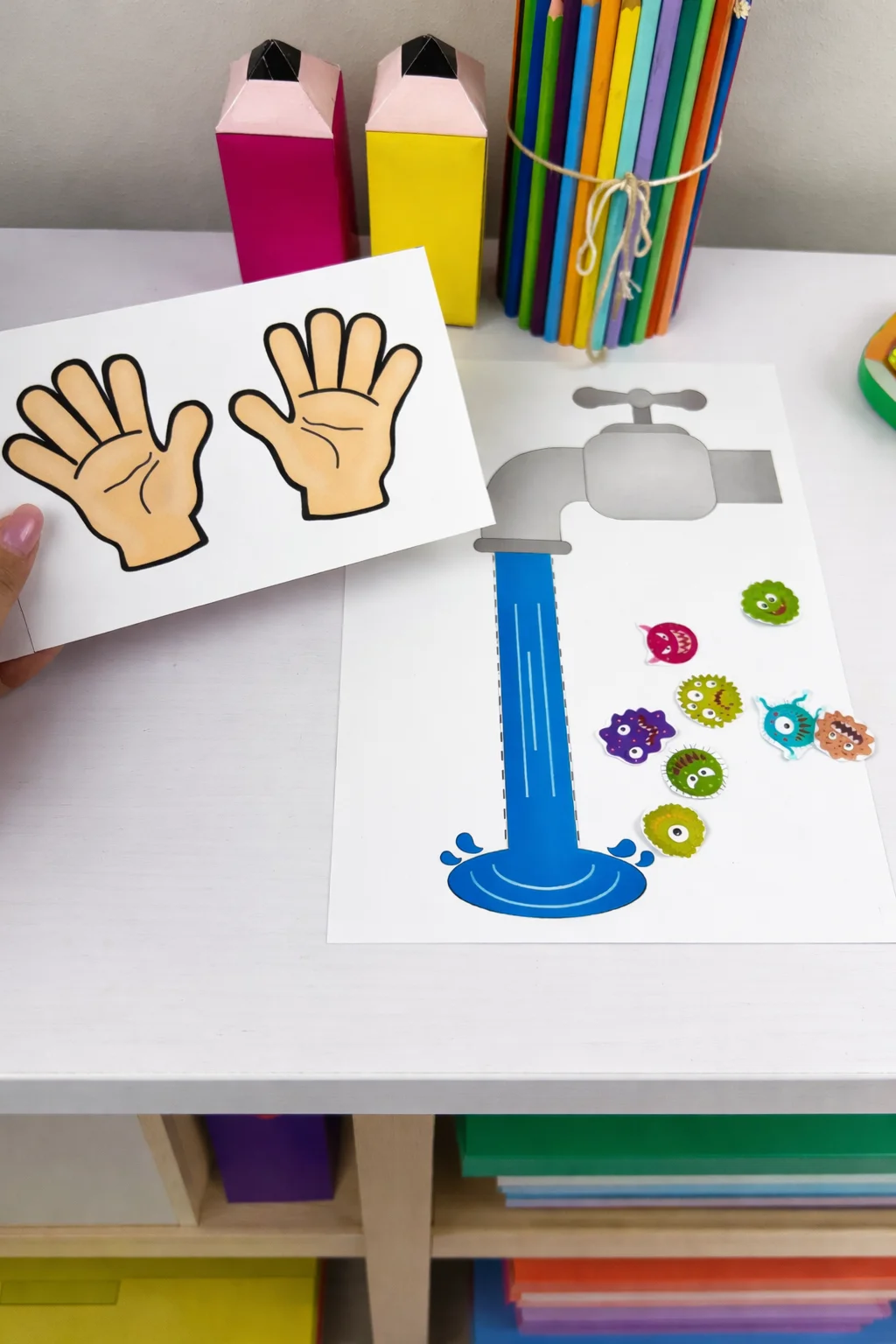 Atividade Interativa Higiene das Mãos | Lavar as Mãos Educação Infantil PDF — amostra 1: O que você recebe: