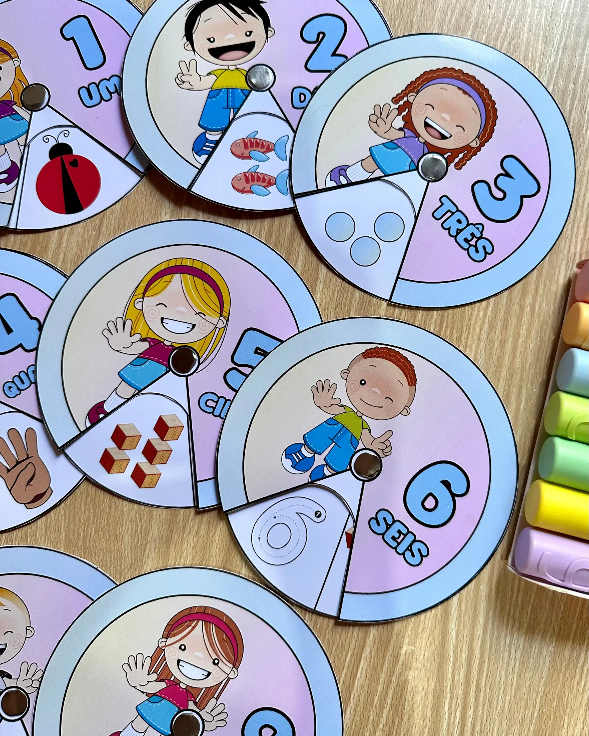 Atividade Interativa Matemática Roleta dos Números Educação Infantil — amostra 3: Arquivo com roletas interativas dos…