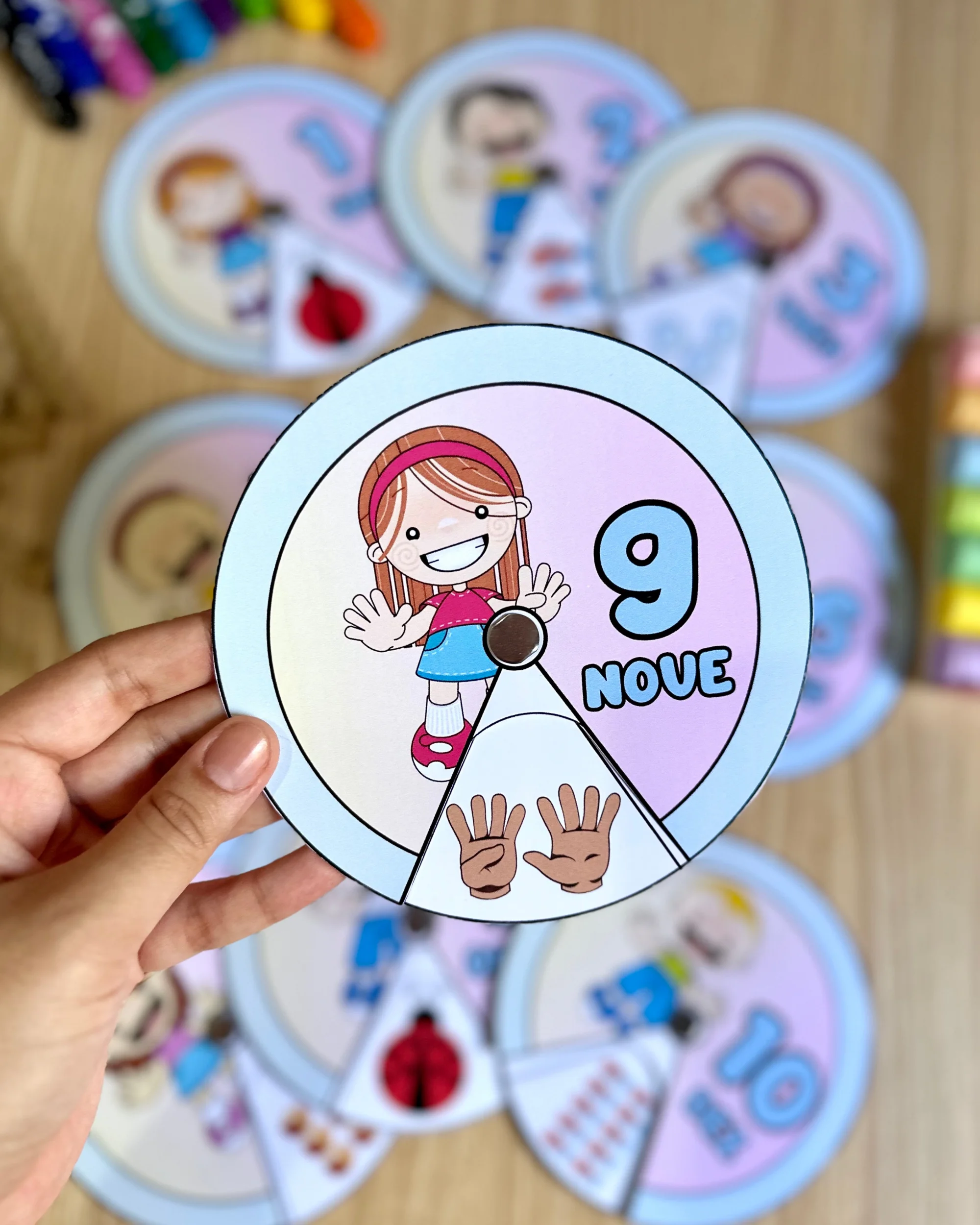 Atividade Interativa Matemática Roleta dos Números Educação Infantil — amostra 5: Arquivo com roletas interativas dos…