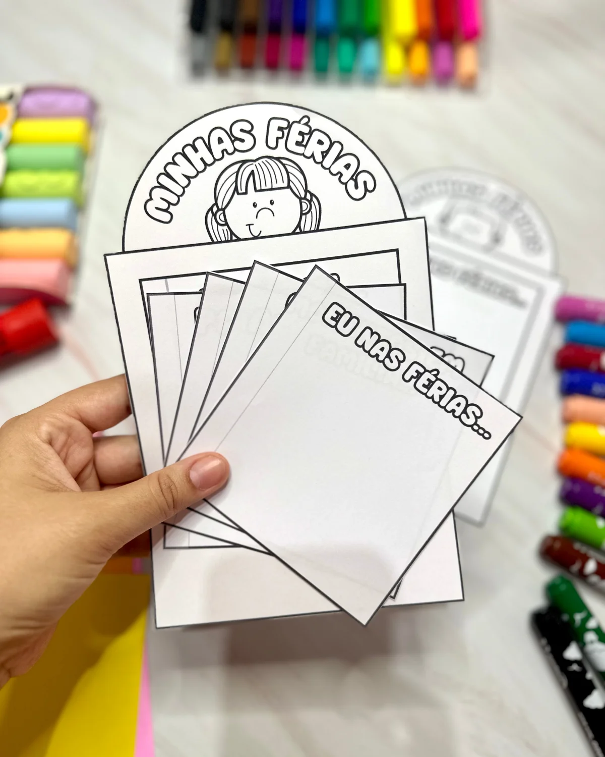 Atividade Interativa – Minhas Férias — amostra 3: Uma atividade interativa e acolhedora para a criança registrar os…