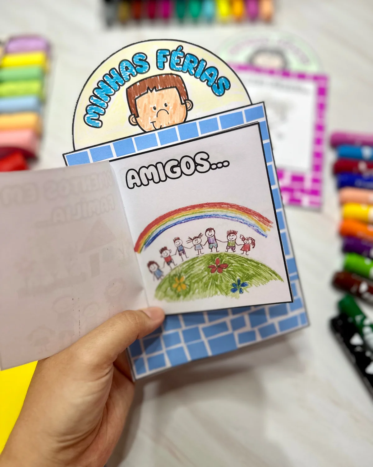 Atividade Interativa – Minhas Férias — amostra 4: Uma atividade interativa e acolhedora para a criança registrar os…