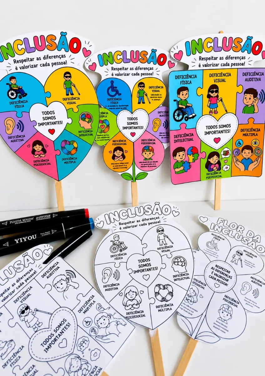 Atividade Interativa para colorir - Inclusão — Atividades para 1º ano: Trabalhe a inclusão de forma lúdica e significativa…