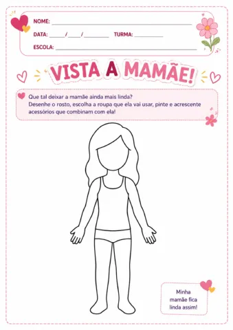 Atividade Interativa para o Dia das Mães: Vista a Mamãe! — amostra 4: Atividade de recorte e colagem( PDF) para…