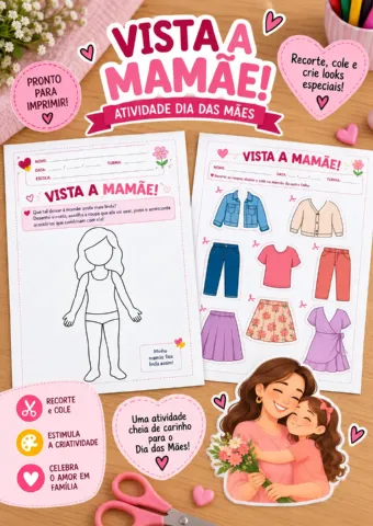 Atividade Interativa para o Dia das Mães: Vista a Mamãe! — capa do material