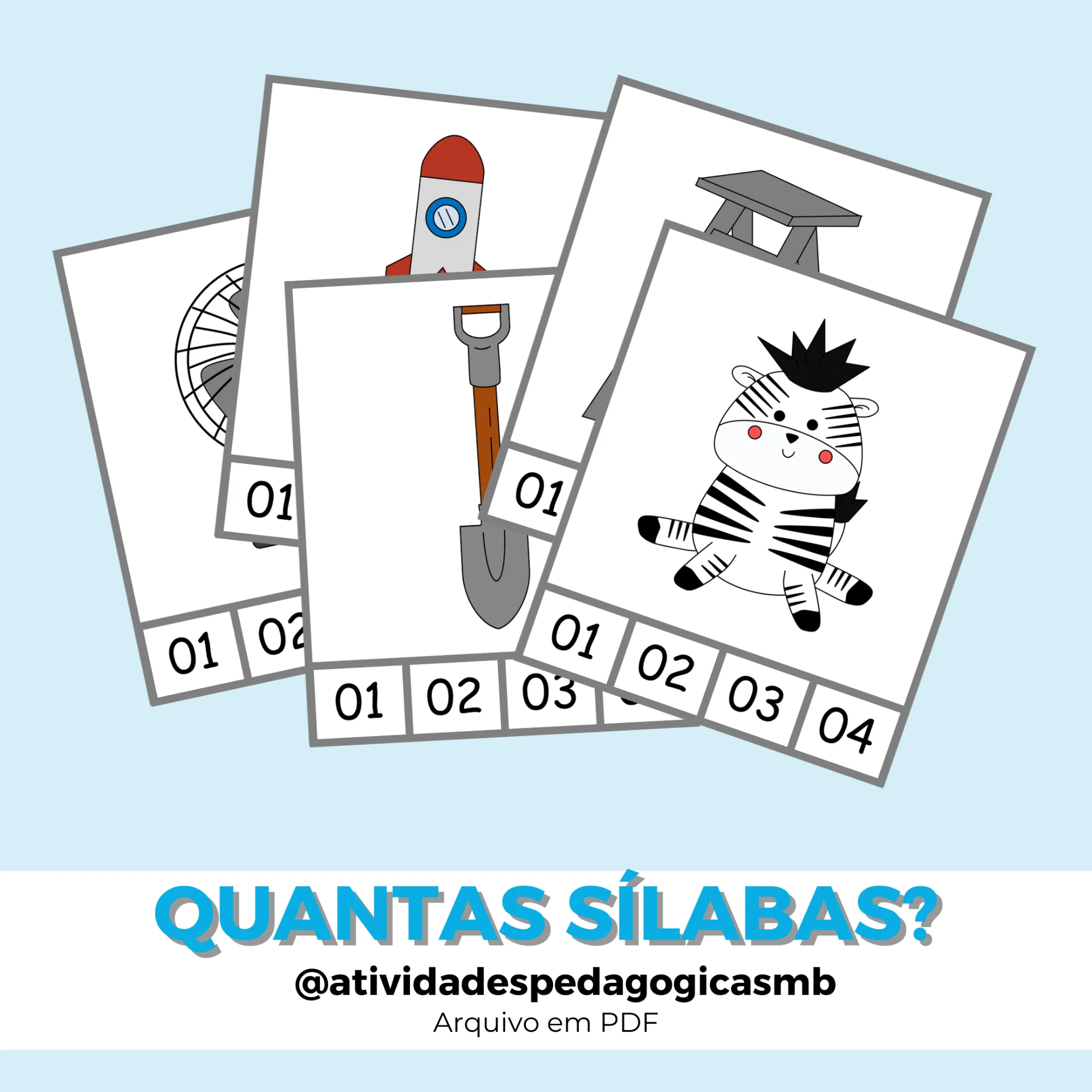 Atividade Interativa - Quantas Sílabas Tem? (PDF) — Jogos pedagógicos para Educação Infantil: Jogo pedagógico com fichas…