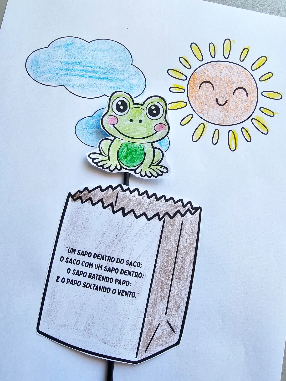 Atividade Interativa Trava-Língua "O Sapo no Saco" – PDF para Colorir — capa do material