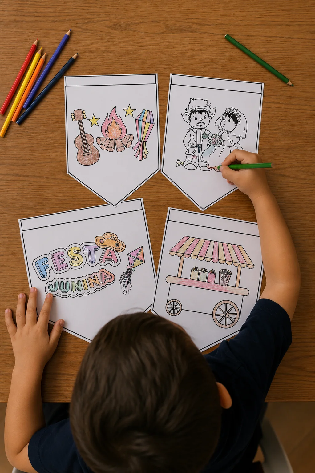 Atividade Junina para Colorir Educação Infantil — amostra 3: Deixe a sua Festa Junina ainda mais divertida e criativa com…