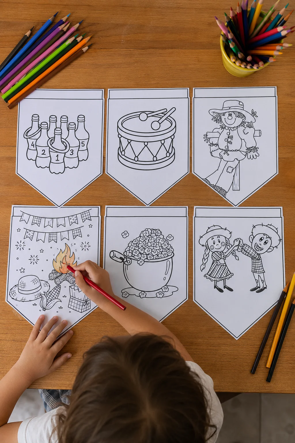 Atividade Junina para Colorir Educação Infantil — amostra 4: Deixe a sua Festa Junina ainda mais divertida e criativa com…
