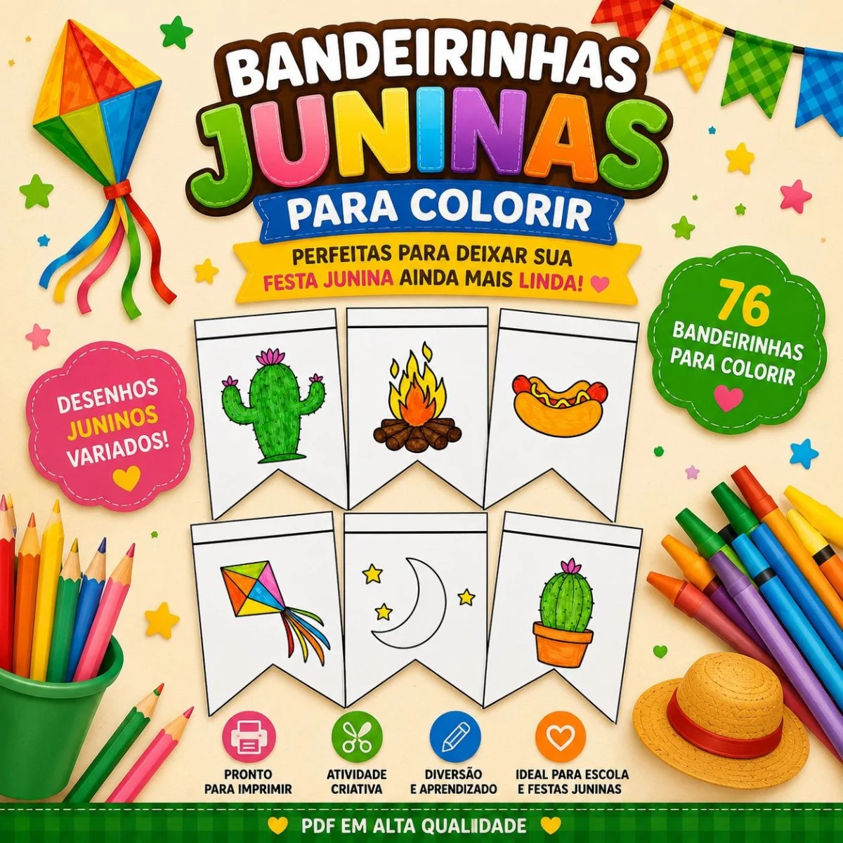 Atividade Junina para Colorir Educação Infantil — Datas comemorativas para Educação Infantil: Deixe a sua Festa Junina…