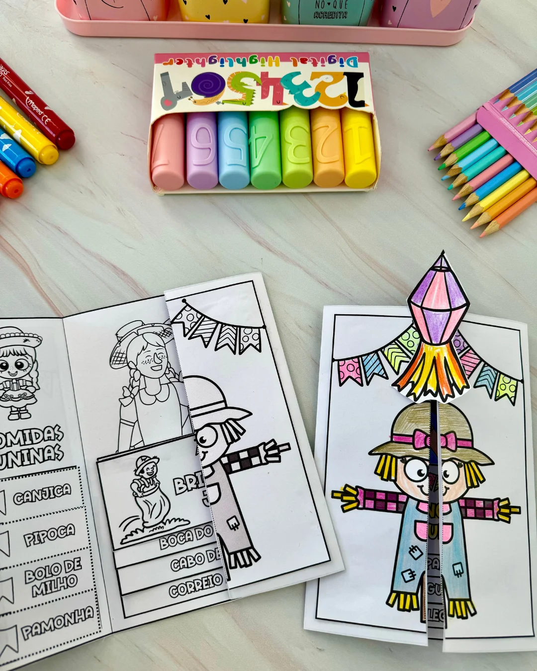 Atividade Lapbook Junino – PDF para Imprimir — amostra 5: Lapbook Junino com brincadeiras e comidas juninas para trabalhar…