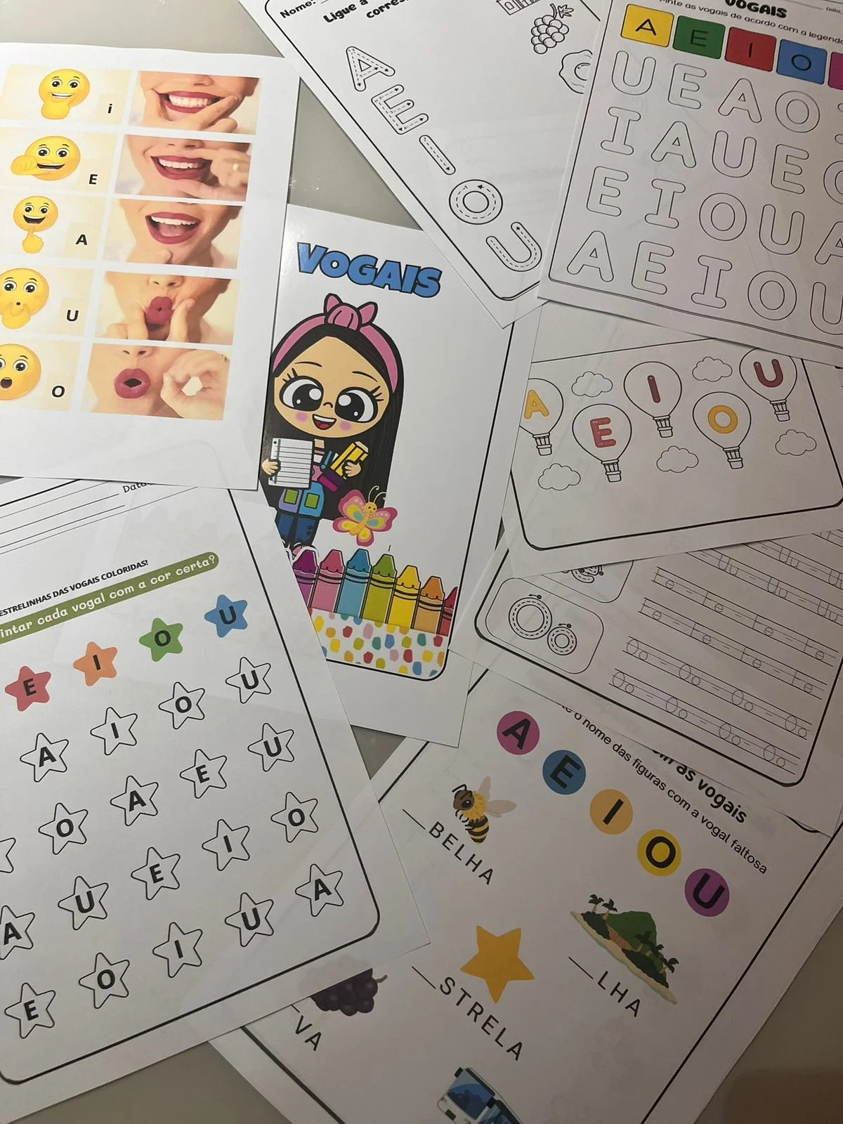 ATIVIDADE LÚDICA BRINCA VOGAIS - EDUCAÇÃO INFANTIL E FUNDAMENTAL — amostra 2: O Brinca Vogais – Quebra-Cabeça Fonético foi…
