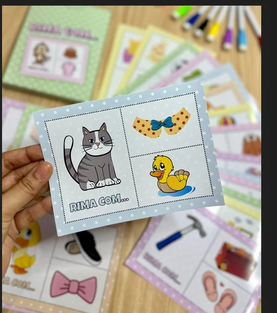 ATIVIDADE LÚDICA COM RIMAS - ENSINO FUNDAMENTAL E EDUCAÇÃO INFANTIL — amostra 1: Arquivo ideal para trabalhar rima com…
