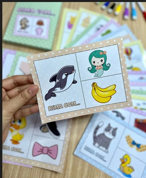 ATIVIDADE LÚDICA COM RIMAS - ENSINO FUNDAMENTAL E EDUCAÇÃO INFANTIL — amostra 2: Arquivo ideal para trabalhar rima com…