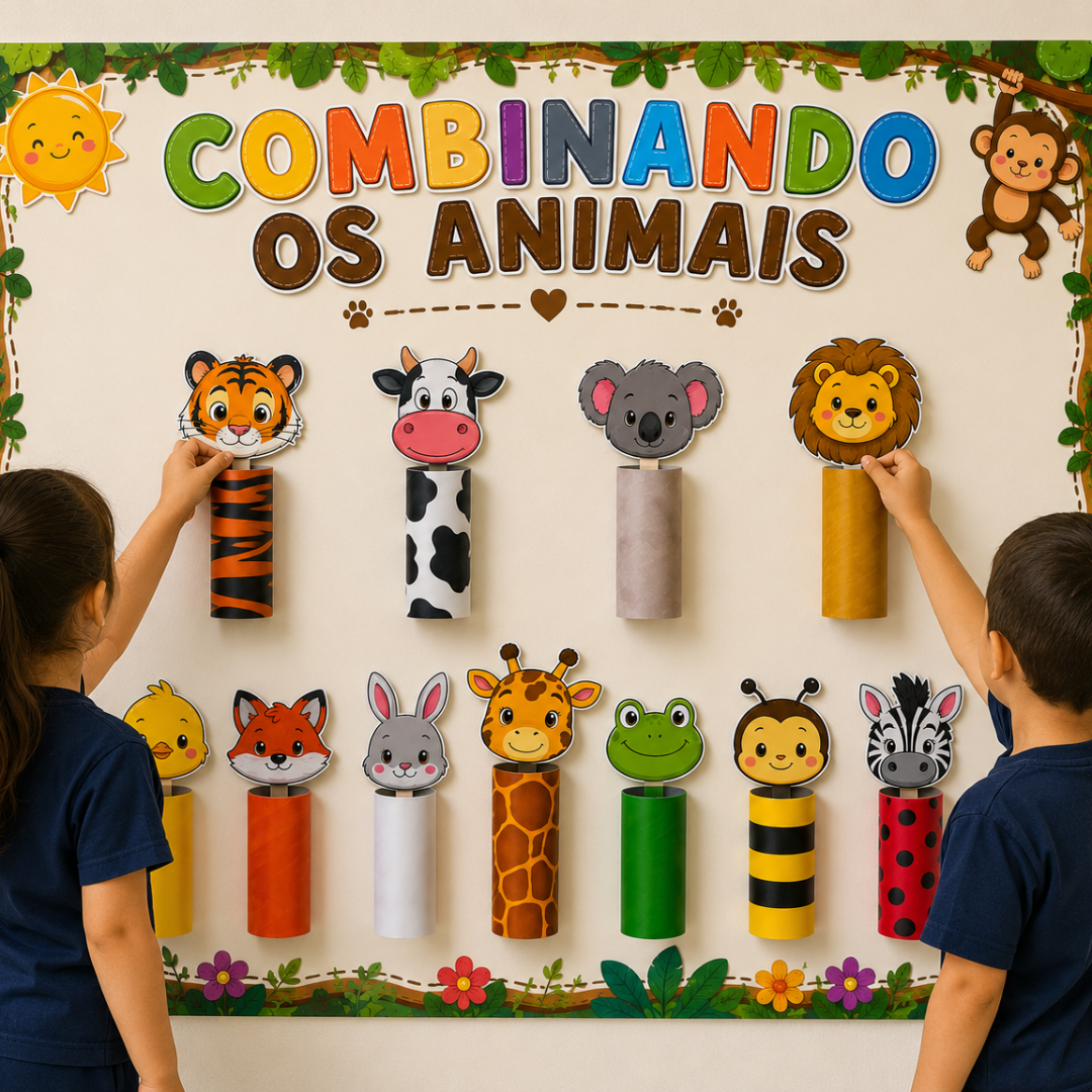 Atividade lúdica – combinando os animais – PDF para Imprimir | Educação Infantil — capa do material