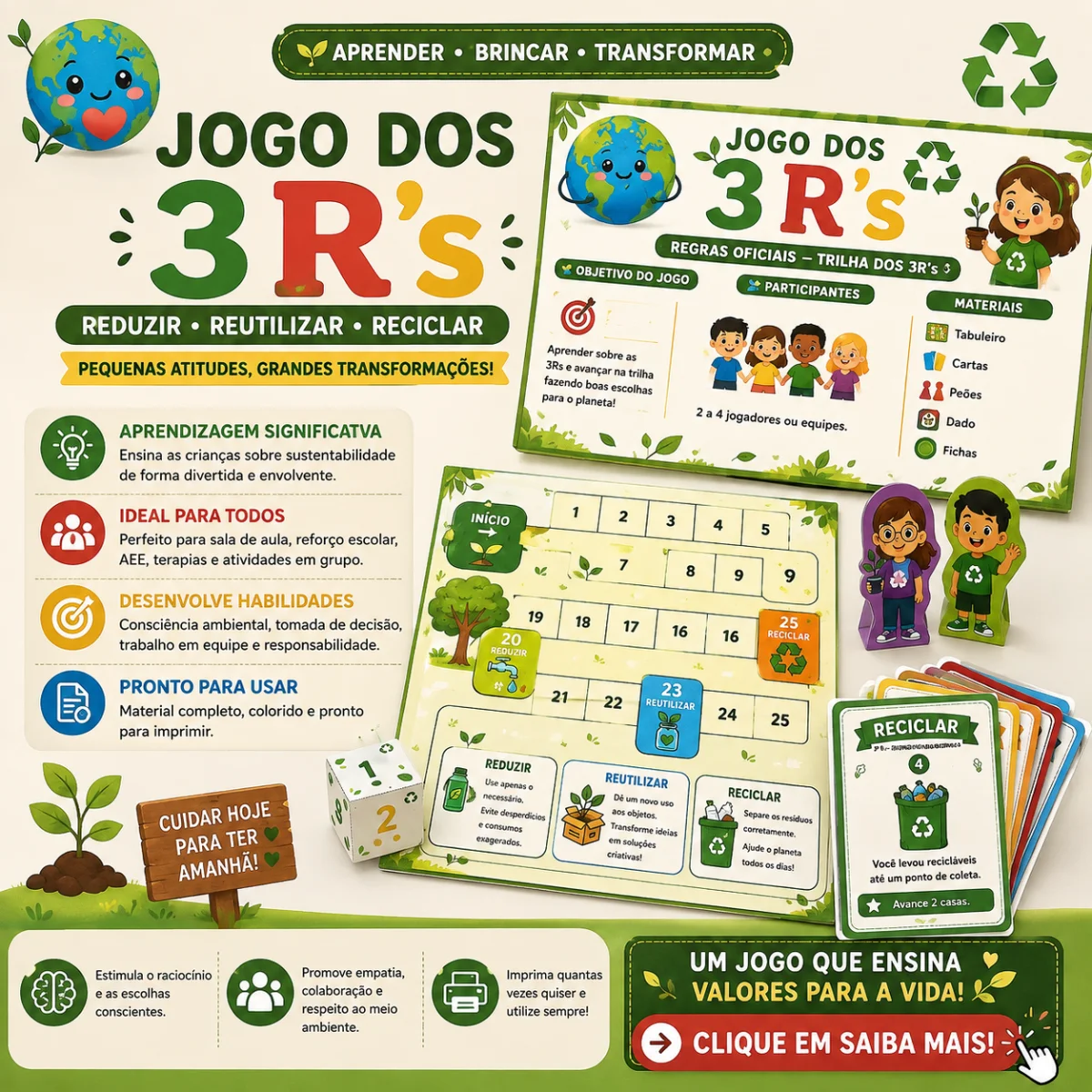 ATIVIDADE LÚDICA : JOGO DOS 3 R - ENSINO FUNDAMENTAL — capa do material