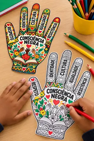 Atividade Mãozinhas da Consciência Negra 1º Ao 5º Ano Em PDF — amostra 1: Professores da Educação Infantil e do Ensino…