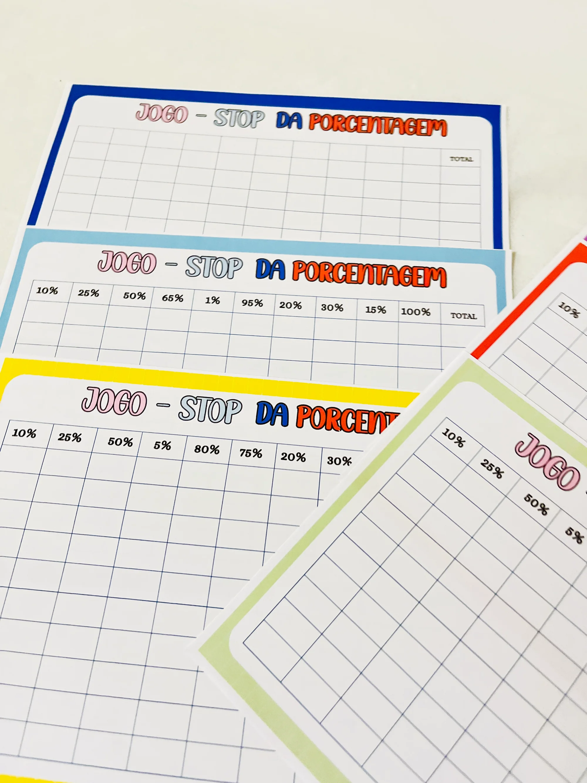 Atividade Matemática : Stop da Porcetagem Ensino Fundamental — amostra 1: Chega de porcentagem ser sinônimo de dificuldade