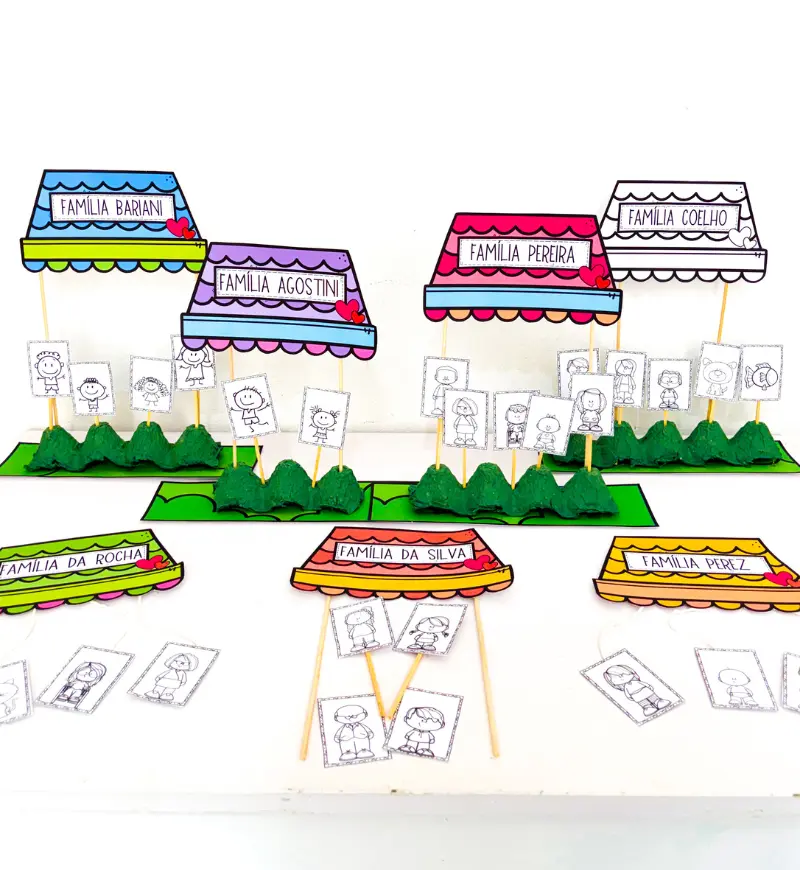 Atividade Minha Família: Casinhas em PDF para Educação Infantil — amostra 3: Como usar em sala de aula