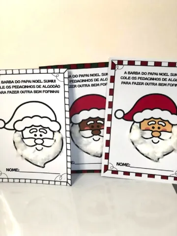 Atividade Natalina Barba do Papai Noel com Algodão para Crianças — amostra 1: Atividade Natalina Barba do Papai Noel com…
